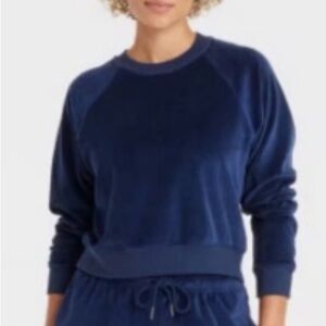 Universal Thread Women's Navy Blue Velour Sweater XL